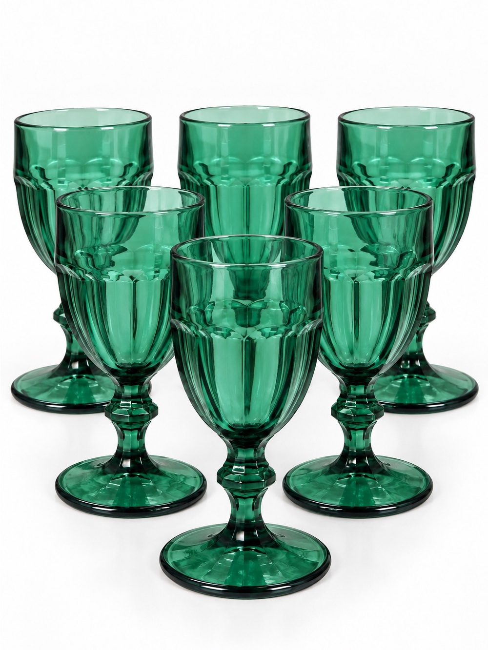 Vintage Libbey Gibraltar Juniper Green Goblets Set of 6